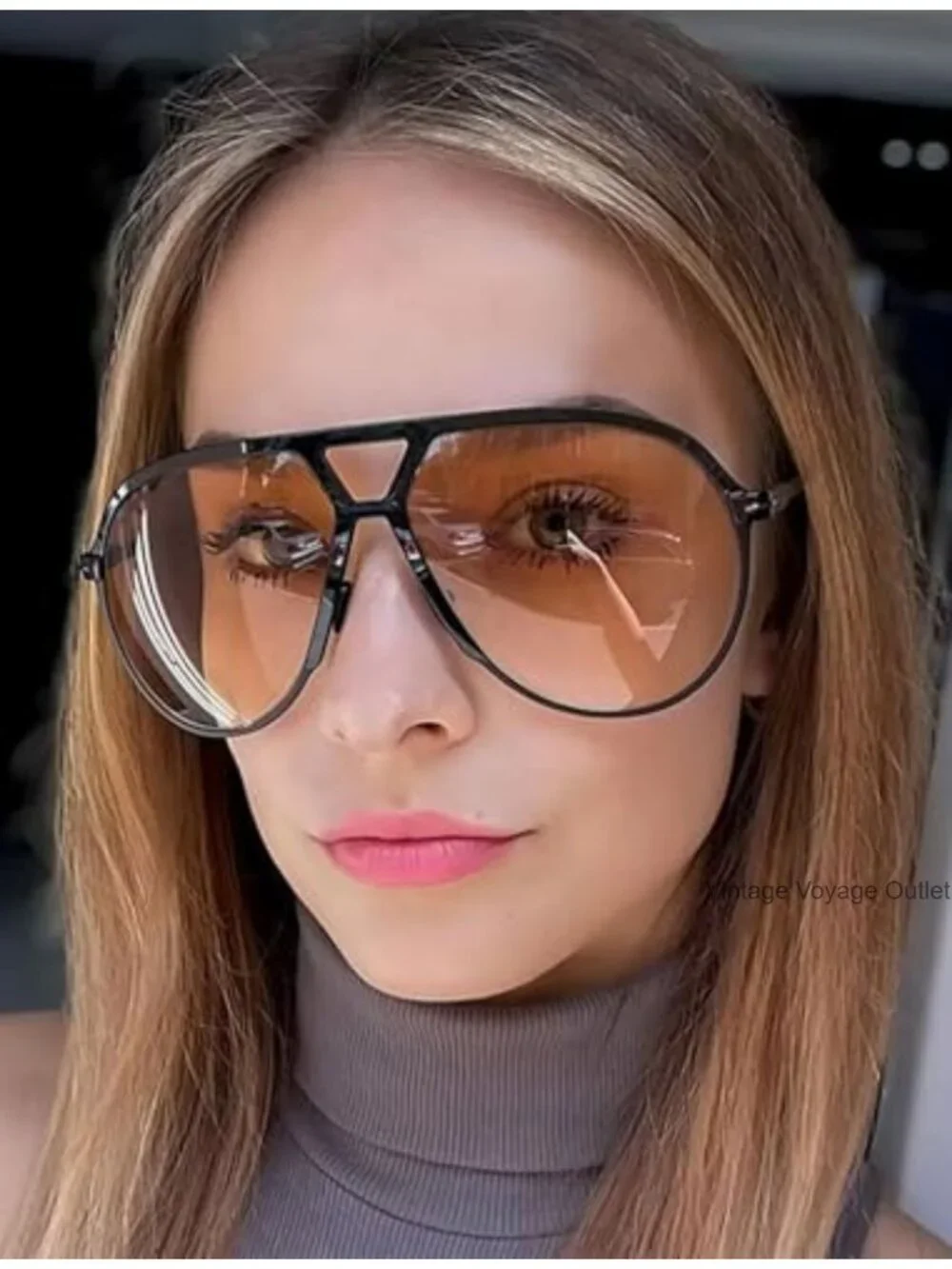 Oversized Retro Aviator Sunglasses for Women Men Classic 70s Trendy Vintage